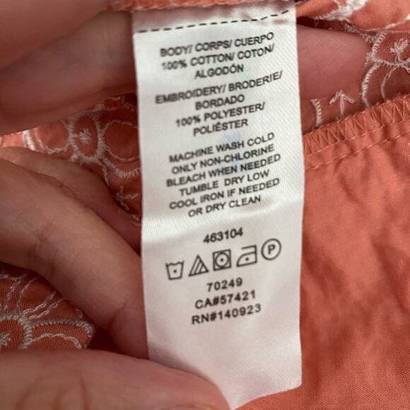 Loft BOHO Womens 8 Cottagecore Pink and White Embroidered 4" Shorts Beach Travel - Picture 9 of 11